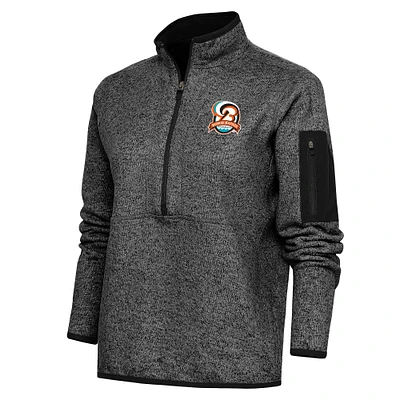 Women's Antigua Heather Bowie Baysox Fortune Half-Zip Pullover Jacket