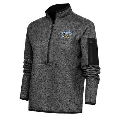 Women's Antigua Heather Charleston RiverDogs Fortune Half-Zip Pullover Jacket
