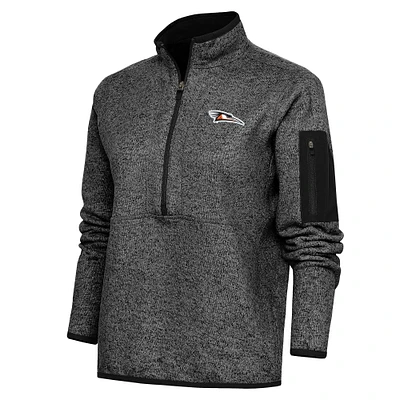 Women's Antigua Heather Delmarva Shorebirds Fortune Half-Zip Pullover Jacket