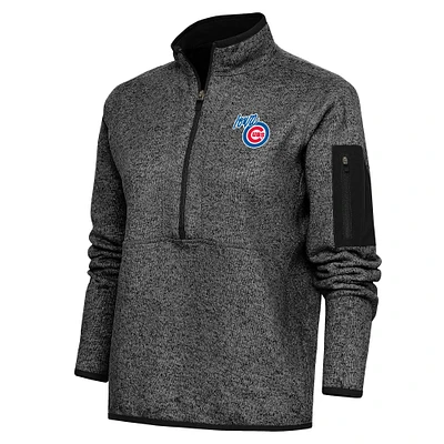Women's Antigua Heather Iowa Cubs Fortune Half-Zip Pullover Jacket