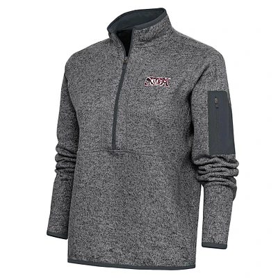 Women's Antigua Heather Charcoal Lake Elsinore Storm Fortune Half-Zip Pullover Jacket