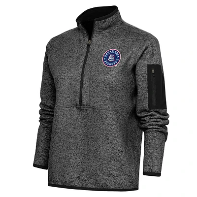 Women's Antigua Heather Round Rock Express Fortune Half-Zip Pullover Jacket