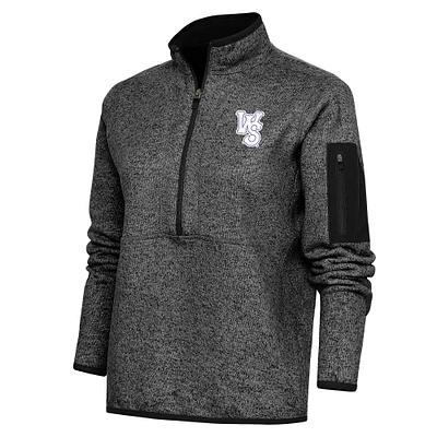 Women's Antigua Heather Winston-Salem Dash Fortune Half-Zip Pullover Jacket