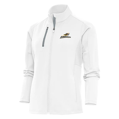 Women's Antigua  White Akron RubberDucks Generation Full-Zip Jacket
