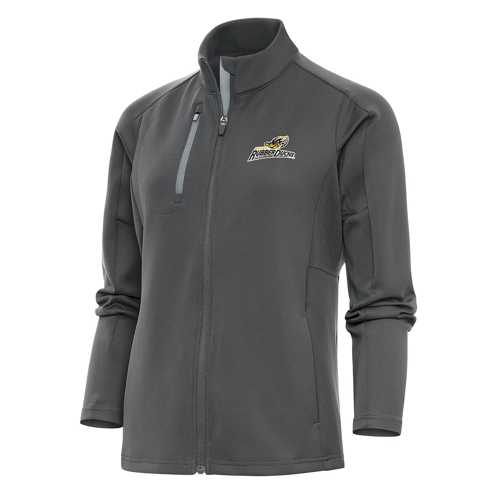 Women's Antigua Pewter Akron RubberDucks Generation Full-Zip Jacket