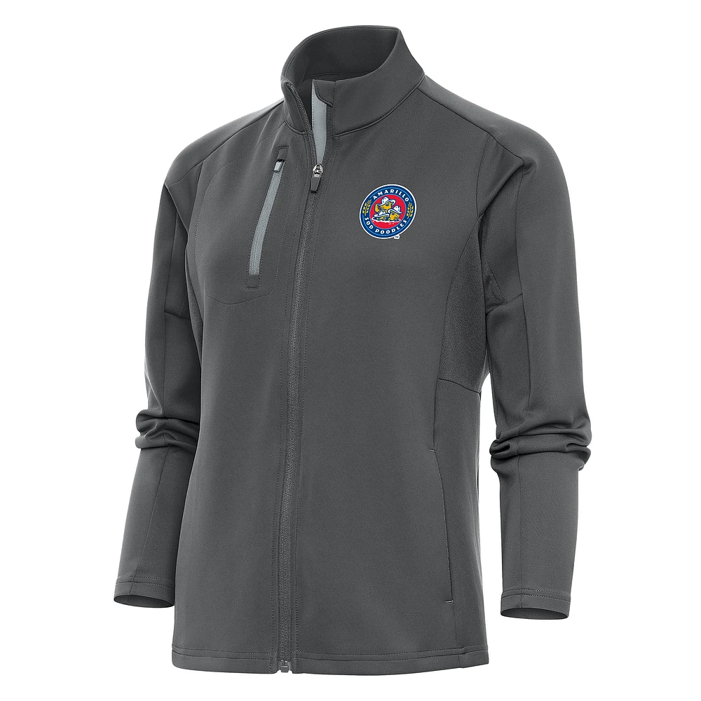 Women's Antigua Pewter Amarillo Sod Poodles Generation Full-Zip Jacket