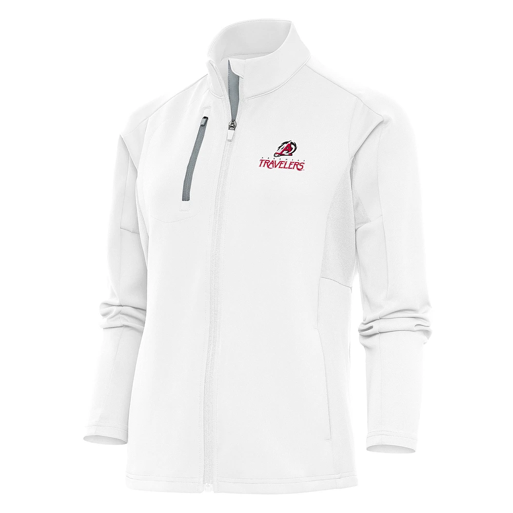 Women's Antigua White Arkansas Travelers Generation Full-Zip Jacket