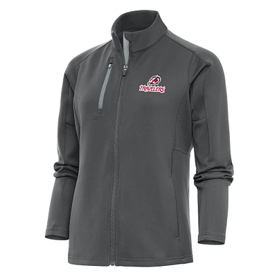 Women's Antigua Pewter Arkansas Travelers Generation Full-Zip Jacket
