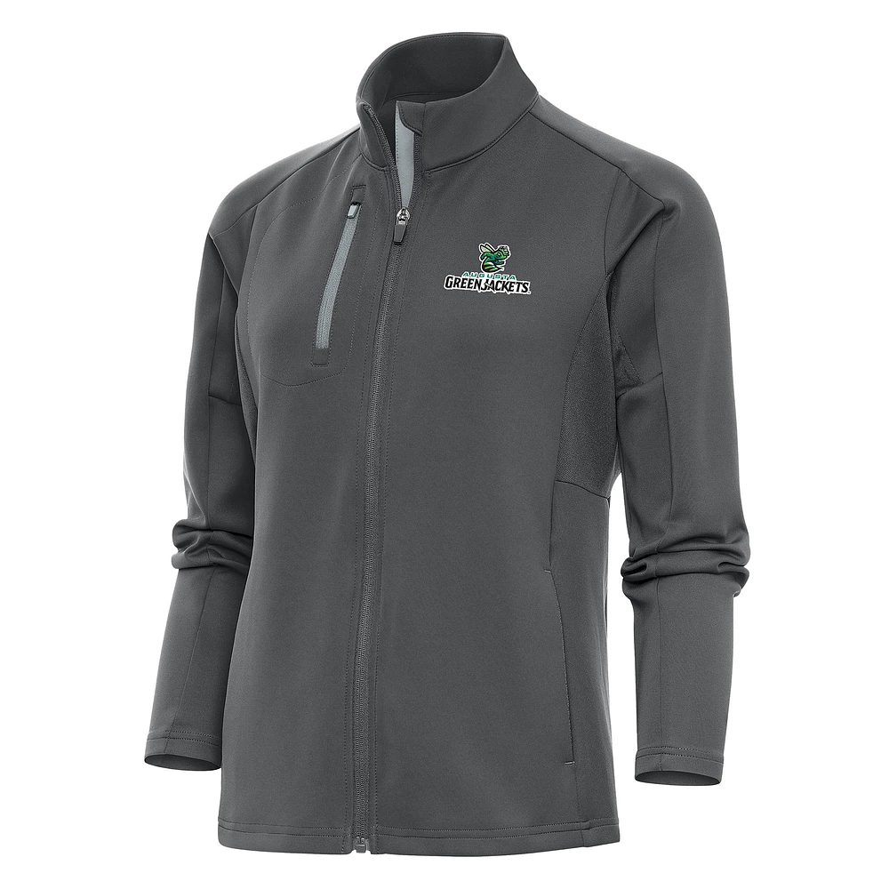 Women's Antigua Pewter Augusta GreenJackets Generation Full-Zip Jacket