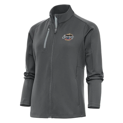 Women's Antigua Pewter Biloxi Shuckers Generation Full-Zip Jacket
