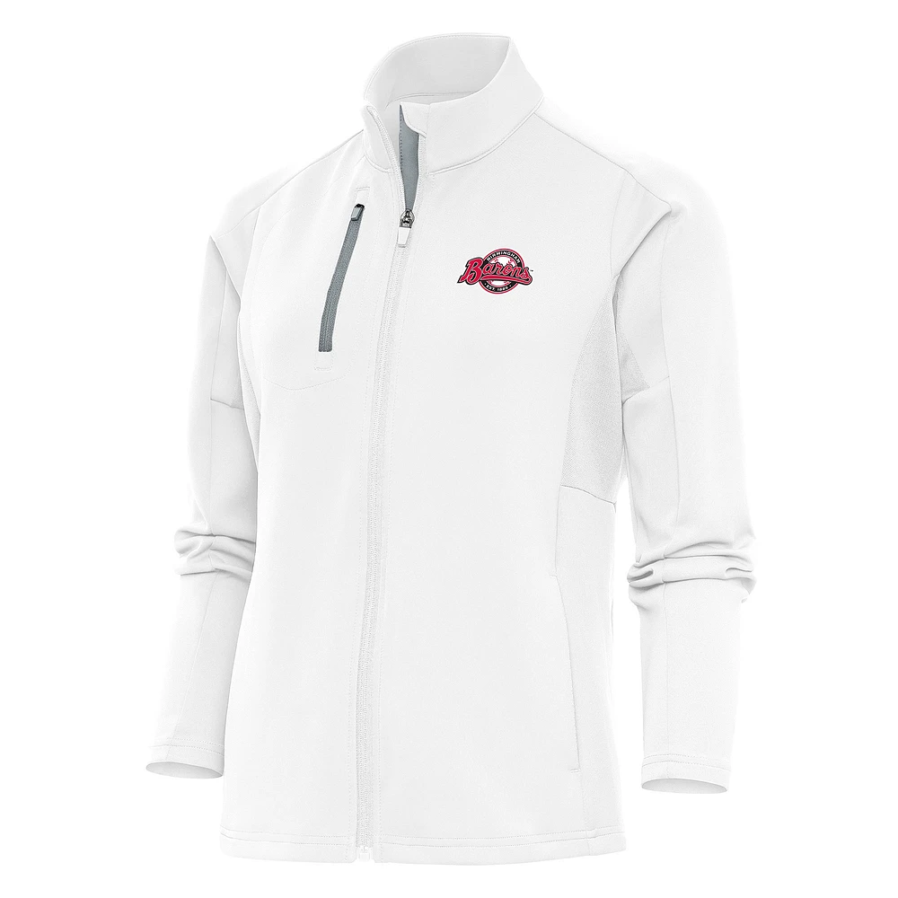 Women's Antigua White Birmingham Barons Generation Full-Zip Jacket