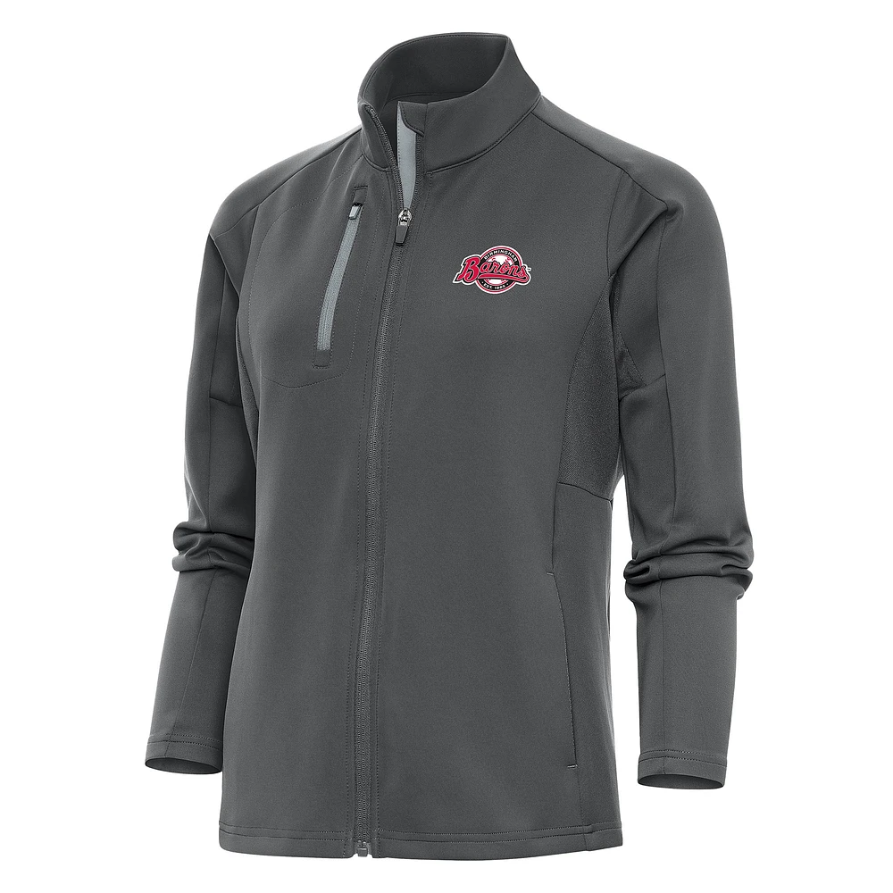 Women's Antigua Pewter Birmingham Barons Generation Full-Zip Jacket