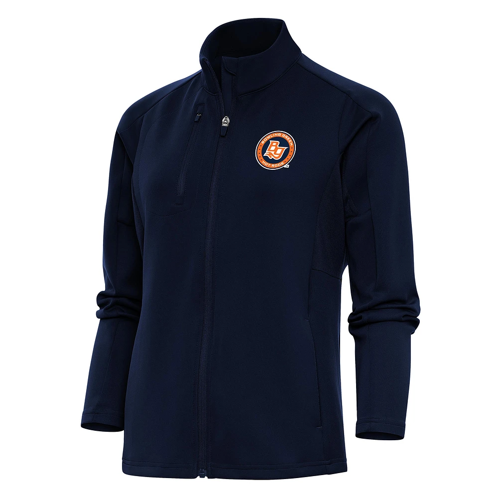 Women's Antigua Navy Bowling Green Hot Rods Generation Full-Zip Jacket