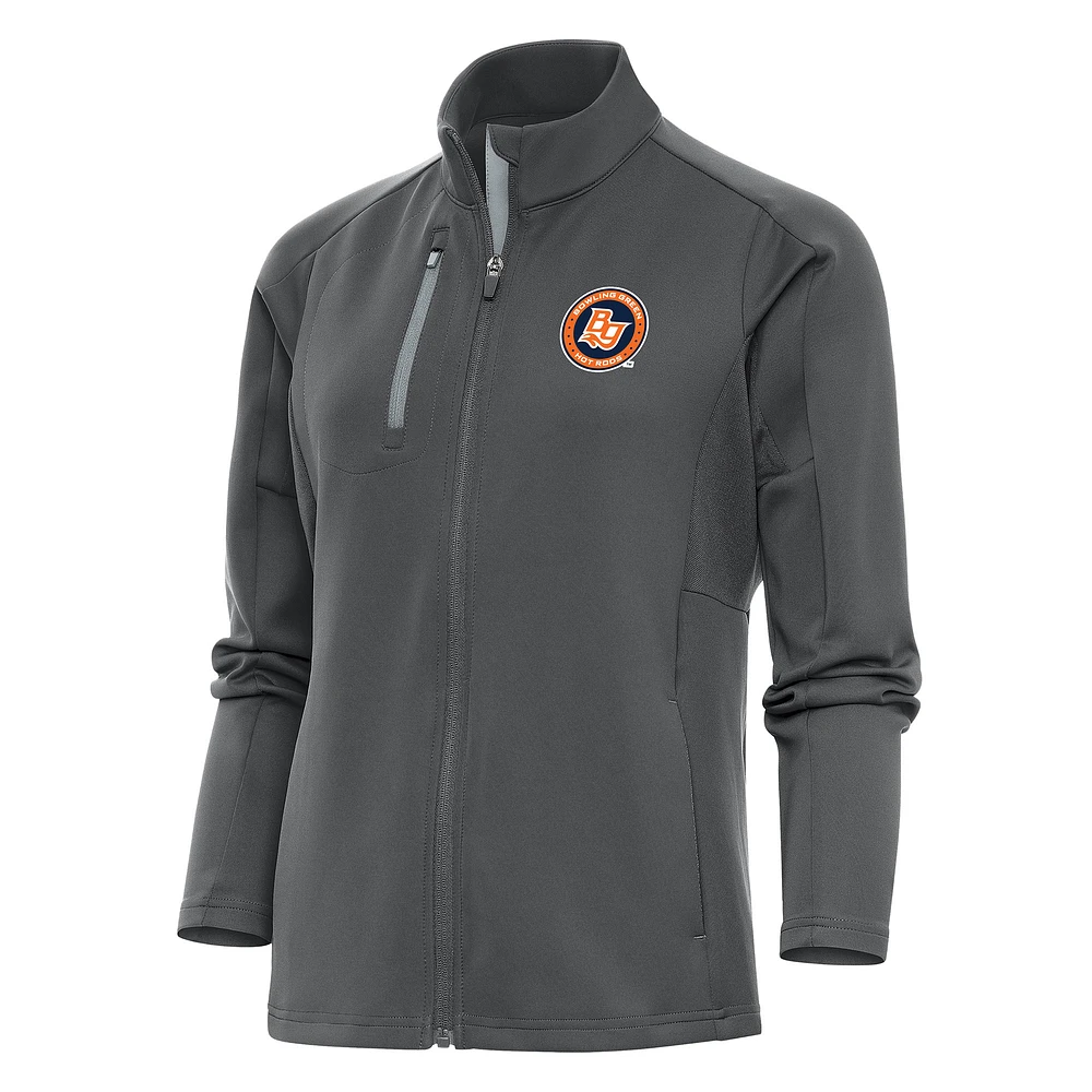Women's Antigua Pewter Bowling Green Hot Rods Generation Full-Zip Jacket