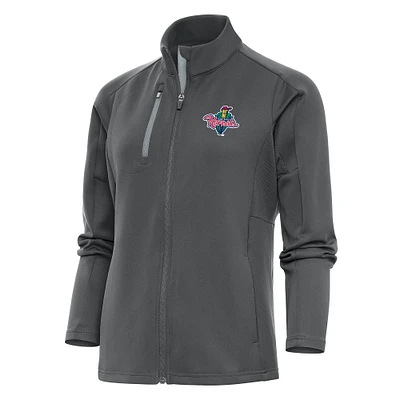 Women's Antigua Pewter Cedar Rapids Kernels Generation Full-Zip Jacket