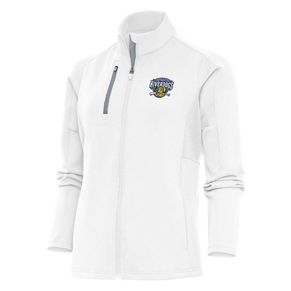 Women's Antigua White Charleston RiverDogs Generation Full-Zip Jacket