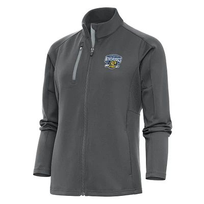 Women's Antigua Pewter Charleston RiverDogs Generation Full-Zip Jacket