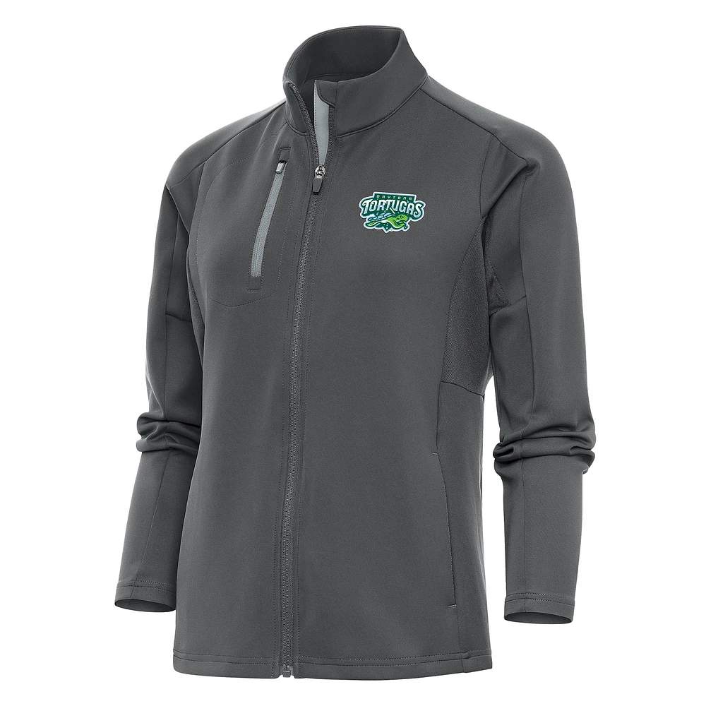 Women's Antigua Pewter Daytona Tortugas Generation Full-Zip Jacket