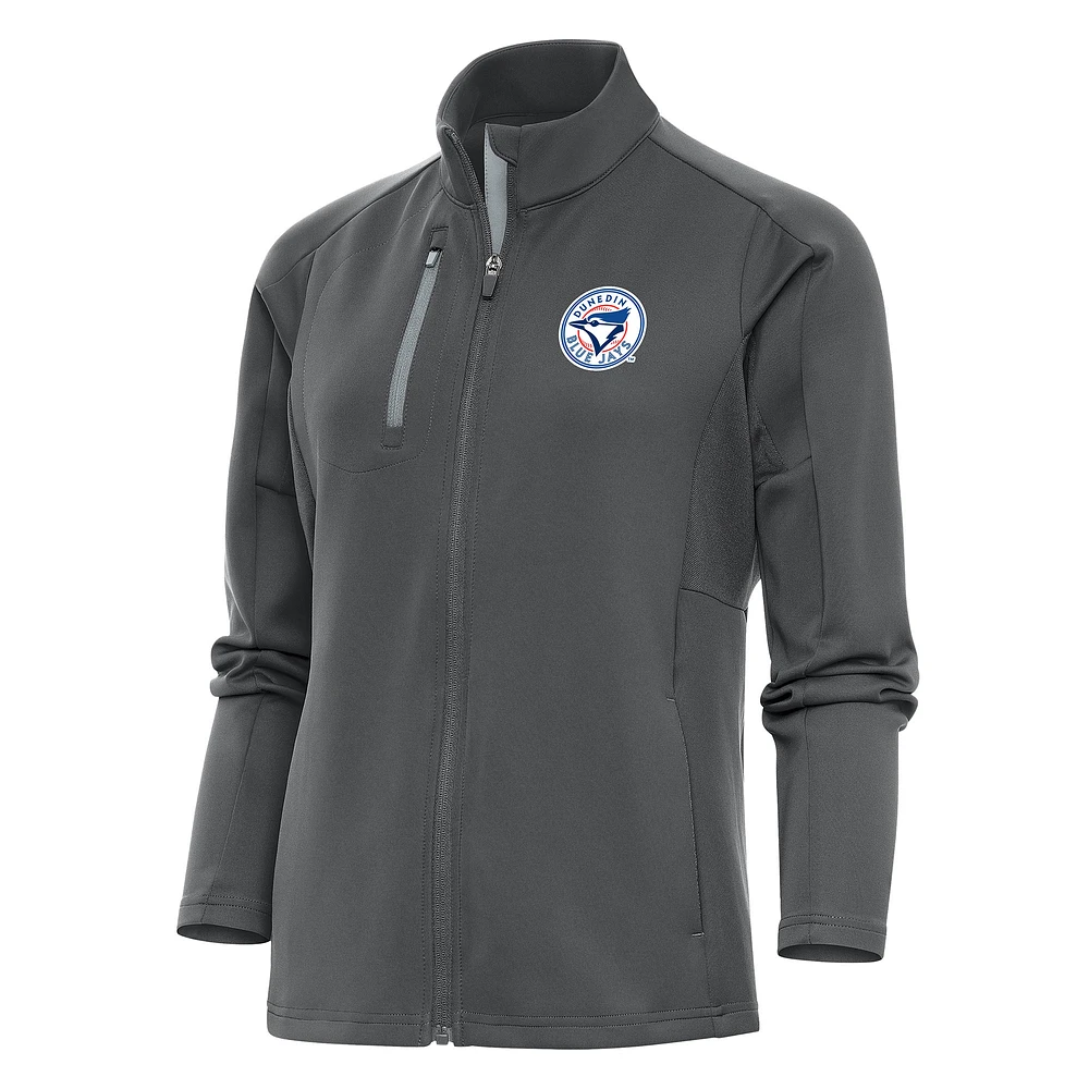 Women's Antigua Pewter Dunedin Blue Jays Generation Full-Zip Jacket