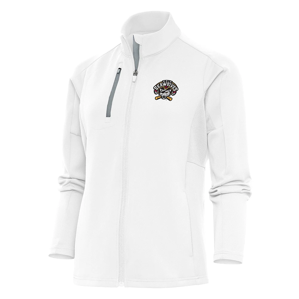 Women's Antigua White Erie SeaWolves Generation Full-Zip Jacket
