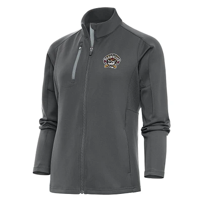 Women's Antigua Pewter Erie SeaWolves Generation Full-Zip Jacket