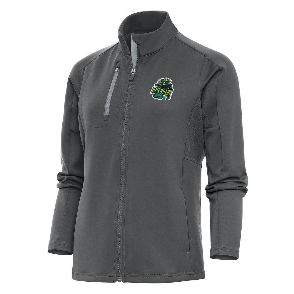 Women's Antigua Pewter Eugene Emeralds Generation Full-Zip Jacket