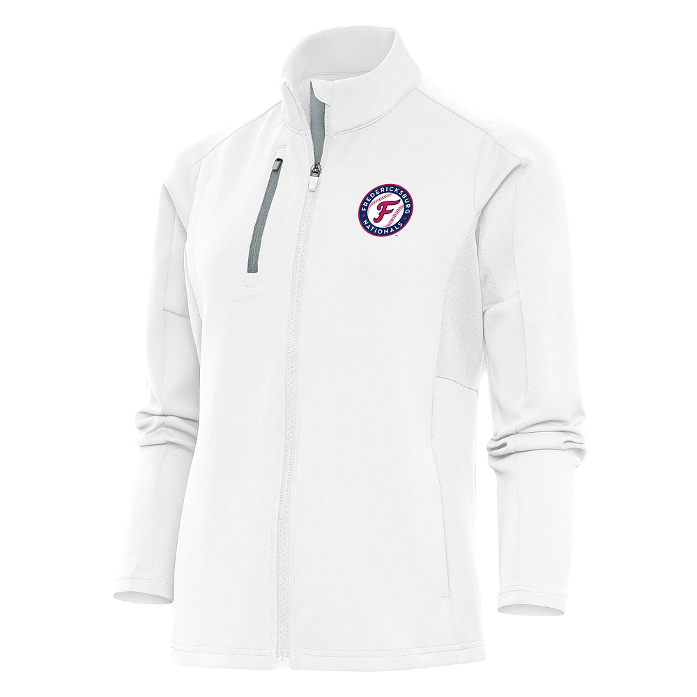 Women's Antigua White Fredericksburg Nationals Generation Full-Zip Jacket