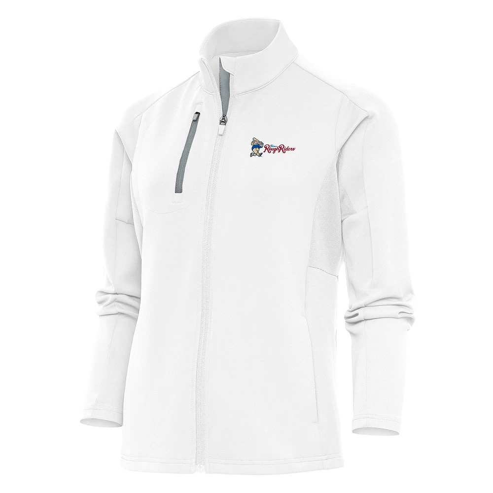 Women's Antigua White Frisco RoughRiders Generation Full-Zip Jacket