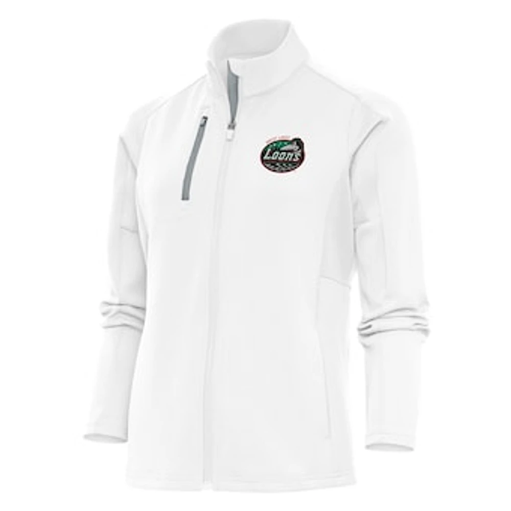 Women's Antigua White Great Lakes Loons Generation Full-Zip Jacket