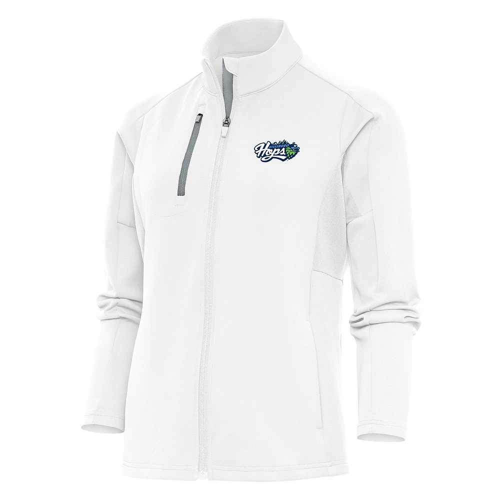Women's Antigua White Hillsboro Hops Generation Full-Zip Jacket