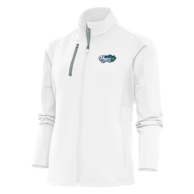 Women's Antigua White Hillsboro Hops Generation Full-Zip Jacket