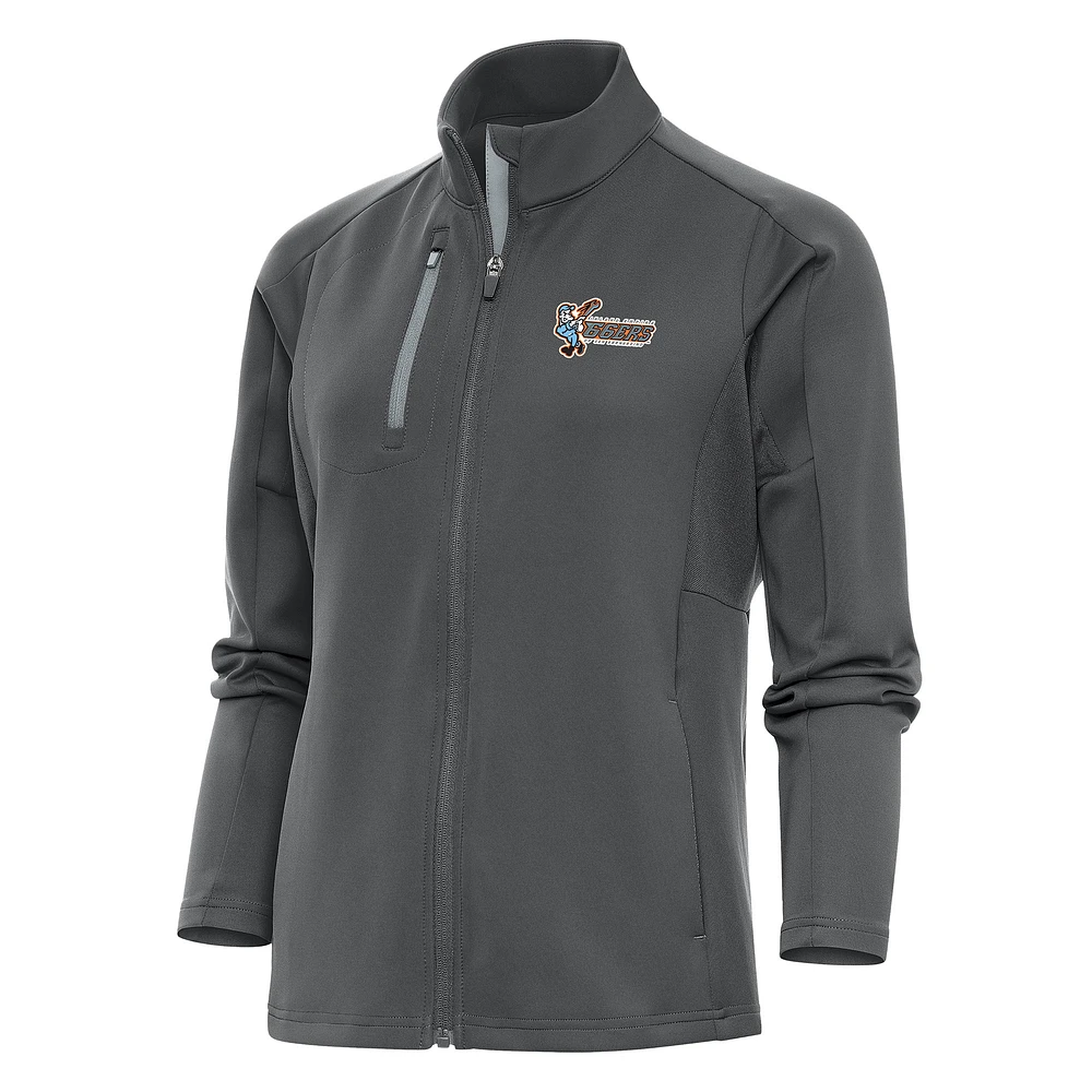 Women's Antigua Pewter Inland Empire 66ers Generation Full-Zip Jacket