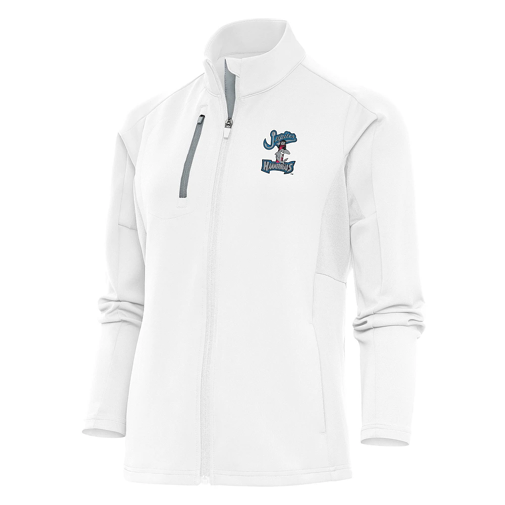 Women's Antigua White Jupiter Hammerheads Generation Full-Zip Jacket