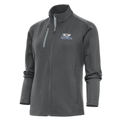 Women's Antigua Pewter Lakeland Flying Tigers Generation Full-Zip Jacket