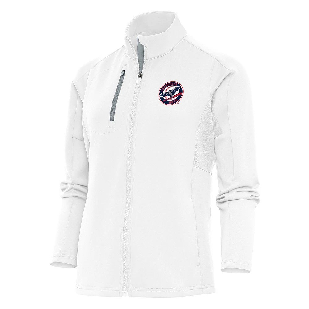 Women's Antigua White Louisville Bats Generation Full-Zip Jacket
