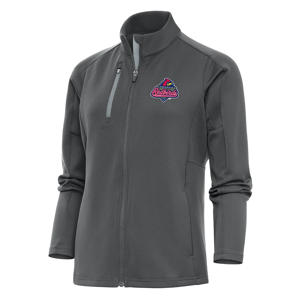 Women's Antigua Pewter Memphis Redbirds Generation Full-Zip Jacket