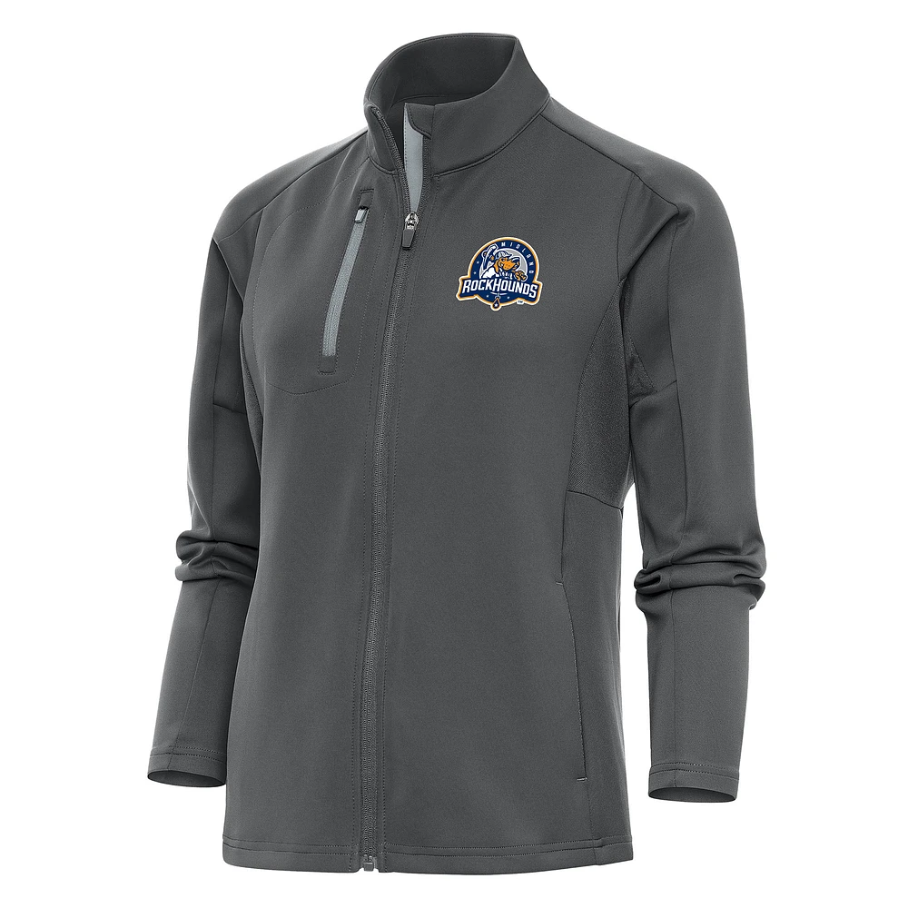Women's Antigua Pewter Midland Rockhounds Generation Full-Zip Jacket