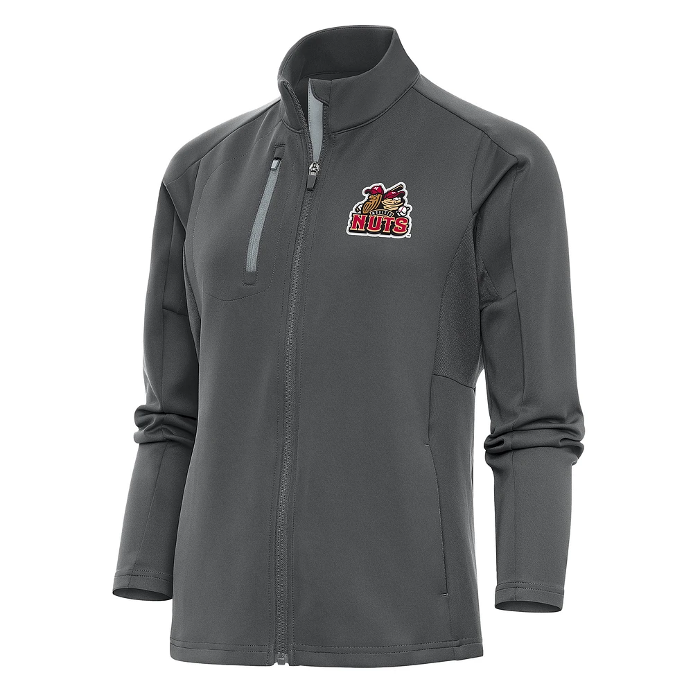 Women's Antigua Pewter Modesto Nuts Generation Full-Zip Jacket