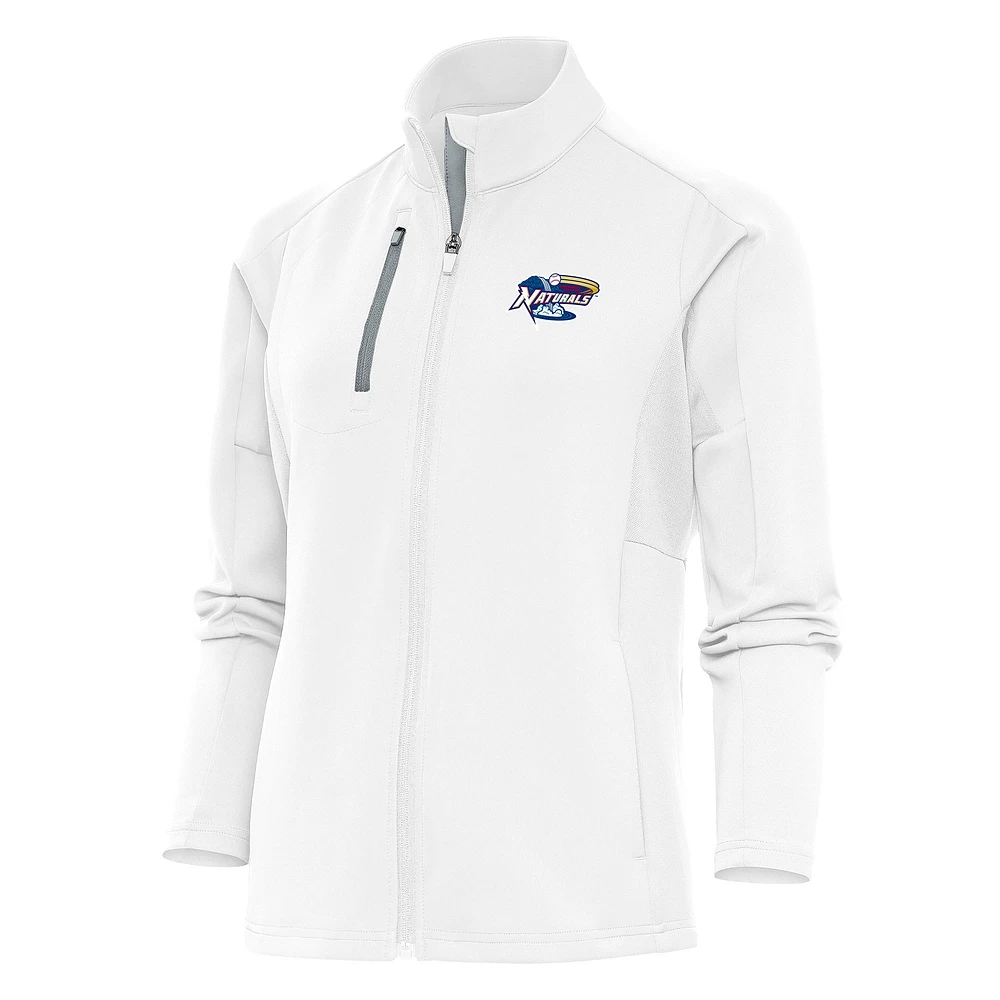 Women's Antigua White Northwest Arkansas Naturals Generation Full-Zip Jacket