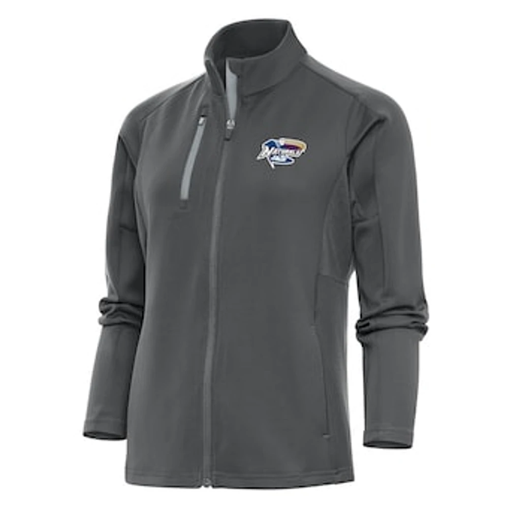Women's Antigua Pewter Northwest Arkansas Naturals Generation Full-Zip Jacket