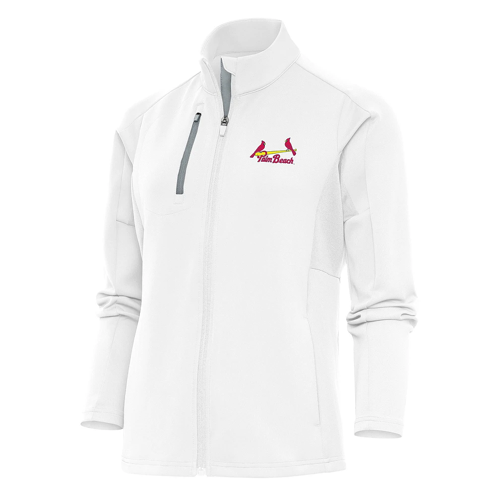 Women's Antigua White Palm Beach Cardinals Generation Full-Zip Jacket