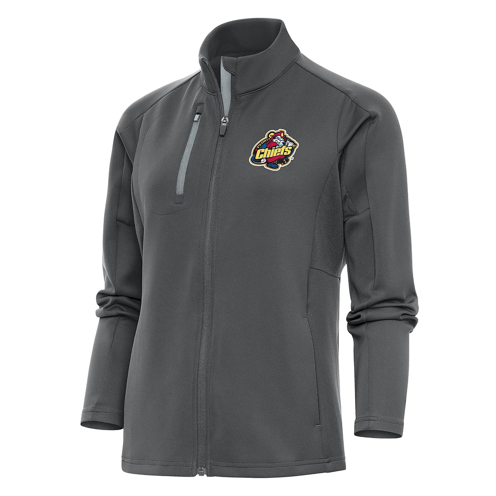 Women's Antigua Pewter Peoria Chiefs Generation Full-Zip Jacket