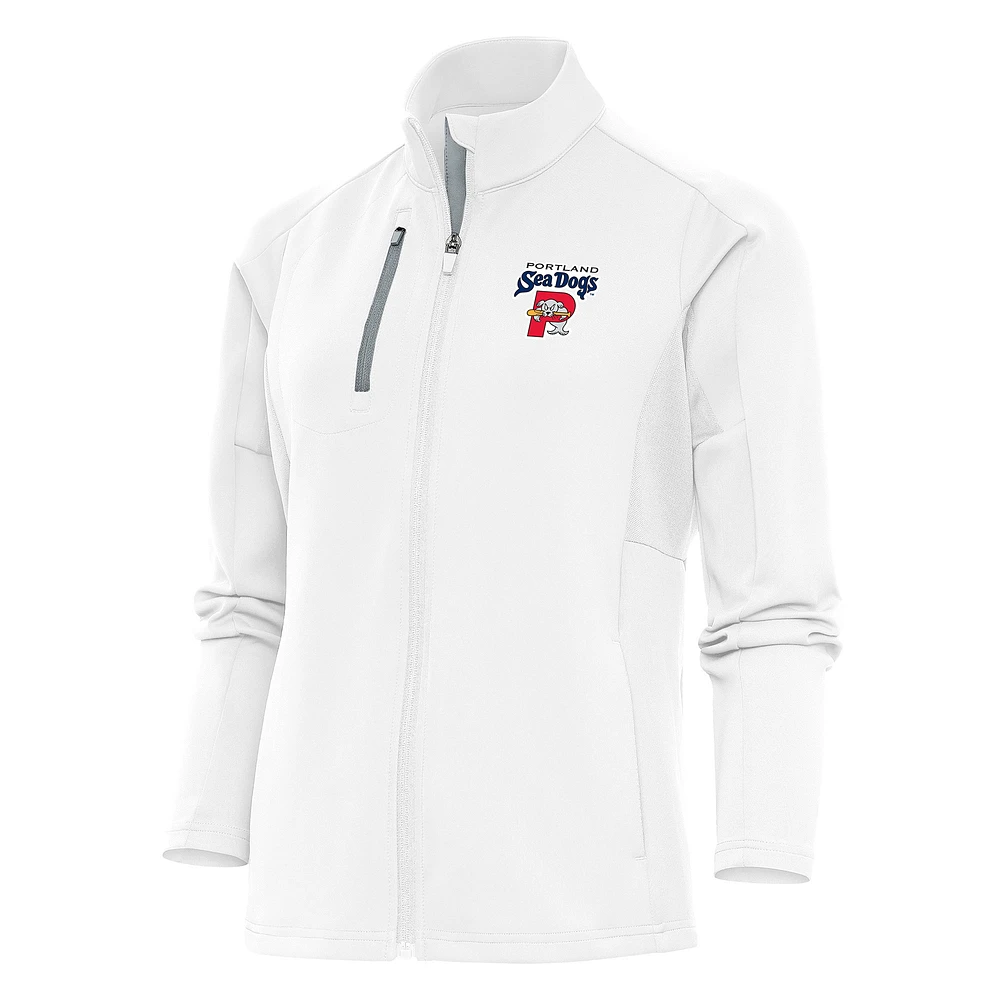 Women's Antigua White Portland Sea Dogs Generation Full-Zip Jacket