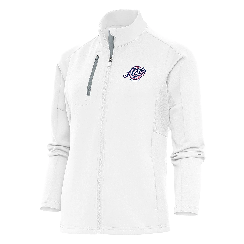 Women's Antigua White Reno Aces Generation Full-Zip Jacket