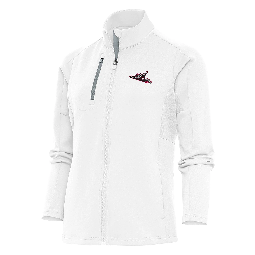 Women's Antigua White Richmond Flying Squirrels Generation Full-Zip Jacket