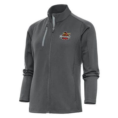Women's Antigua Pewter Rochester Red Wings Generation Full-Zip Jacket