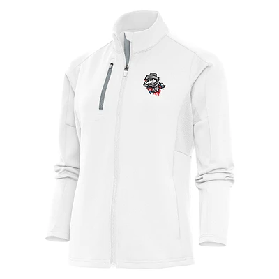 Women's Antigua White Rocket City Trash Pandas Generation Full-Zip Jacket