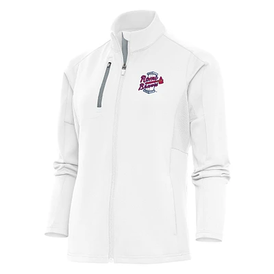 Women's Antigua White Rome Braves Generation Full-Zip Jacket