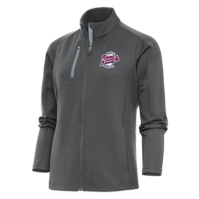Women's Antigua Pewter Rome Braves Generation Full-Zip Jacket