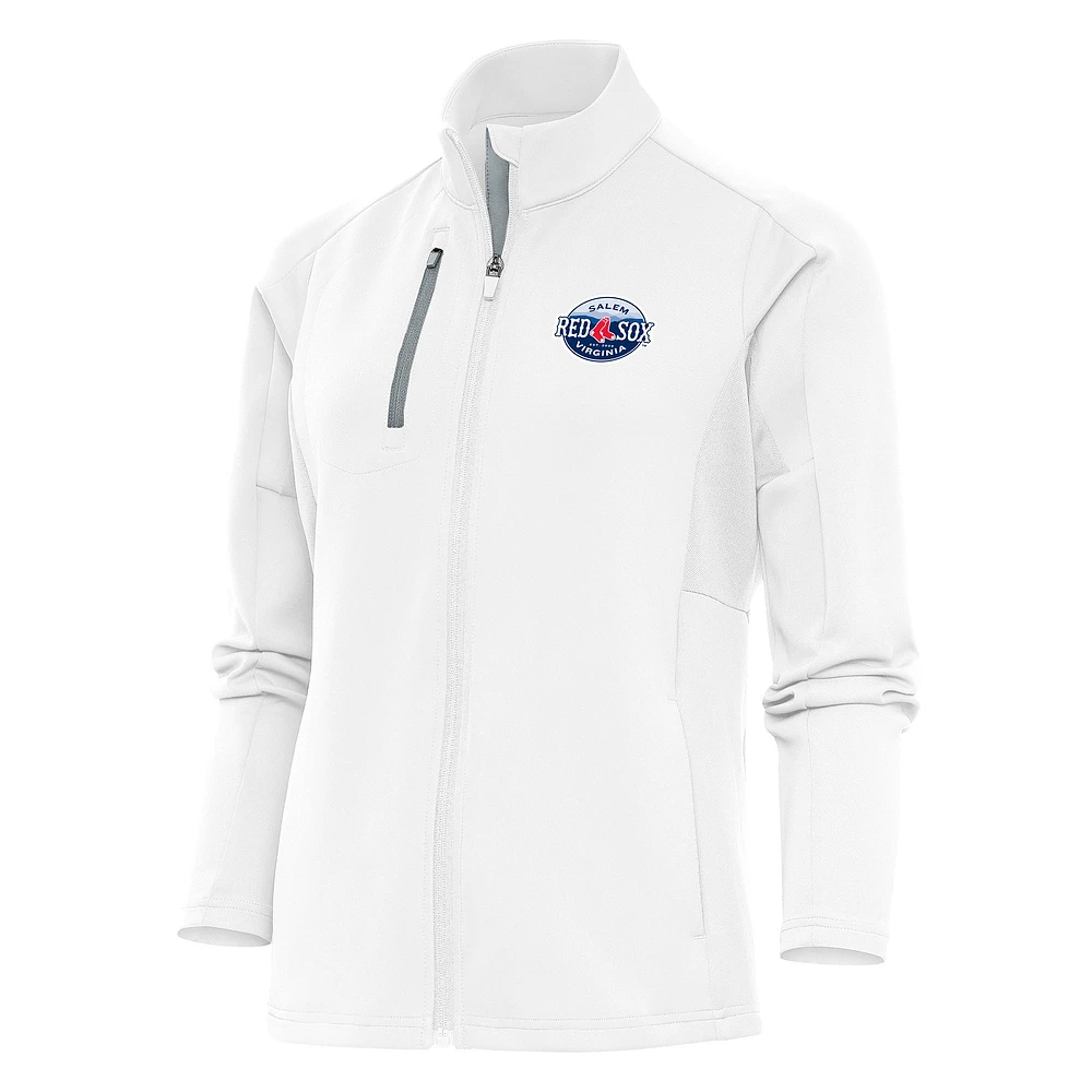 Women's Antigua White Salem Red Sox Generation Full-Zip Jacket